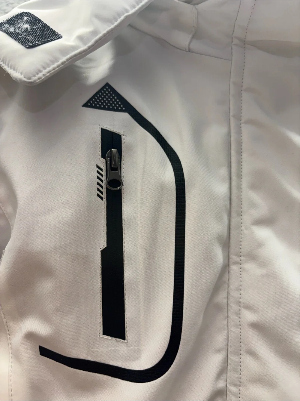 Kids White Puffer Jacket with Black Trim